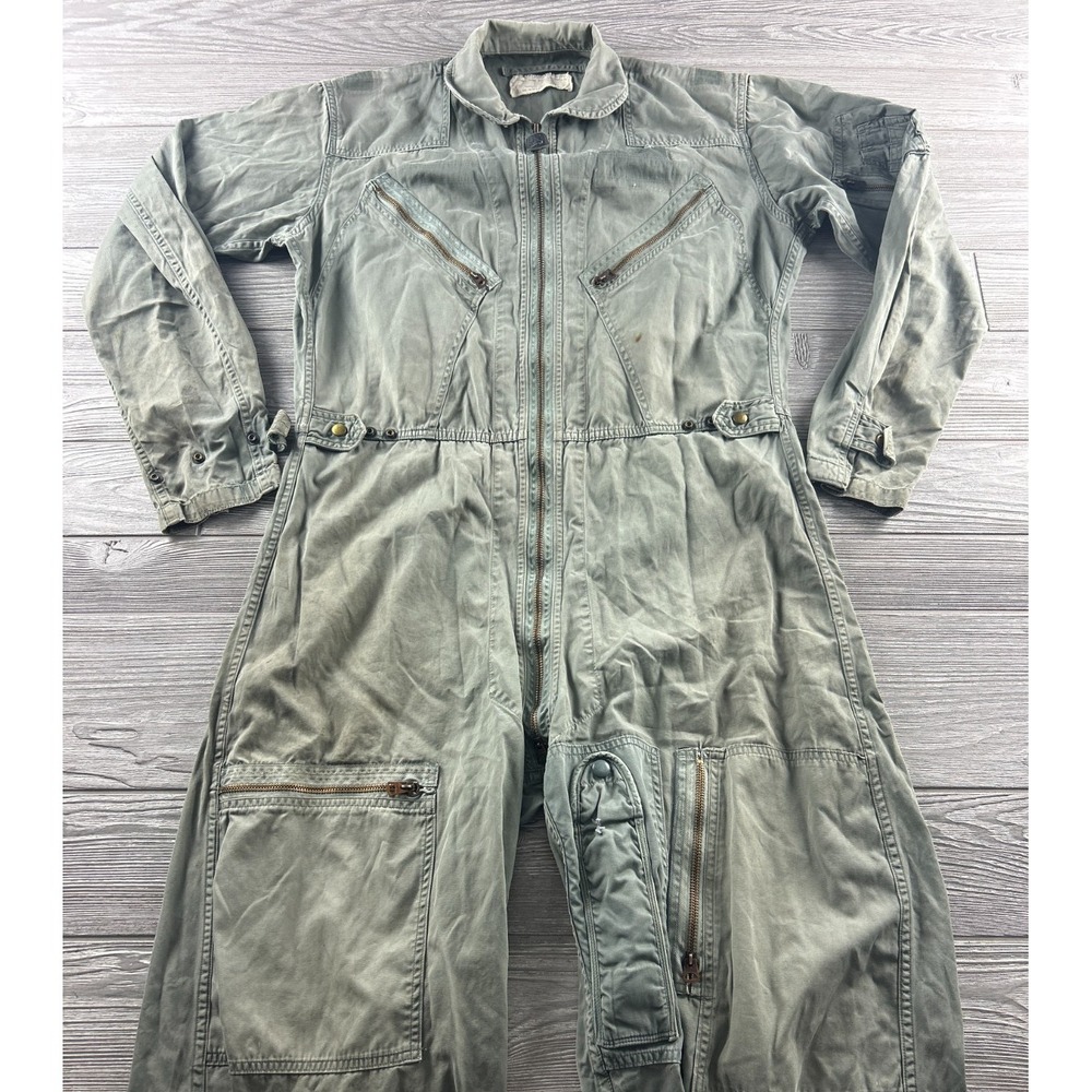 1966 Vintage Vietnam USAF K-2B Flying Coveralls Mens Medium Long Olive Drab